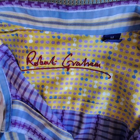 Robert Graham Men's Medium Long Sleeve Striped Shirt Classic Style - Picture 4 of 8
